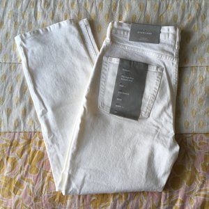 NWT Everlane High Rise Ankle Straight Jean in Bone